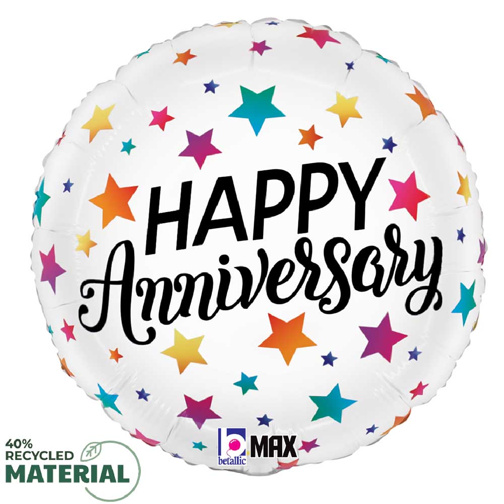 Anniversary Foil Balloon 18 Inch Colorful