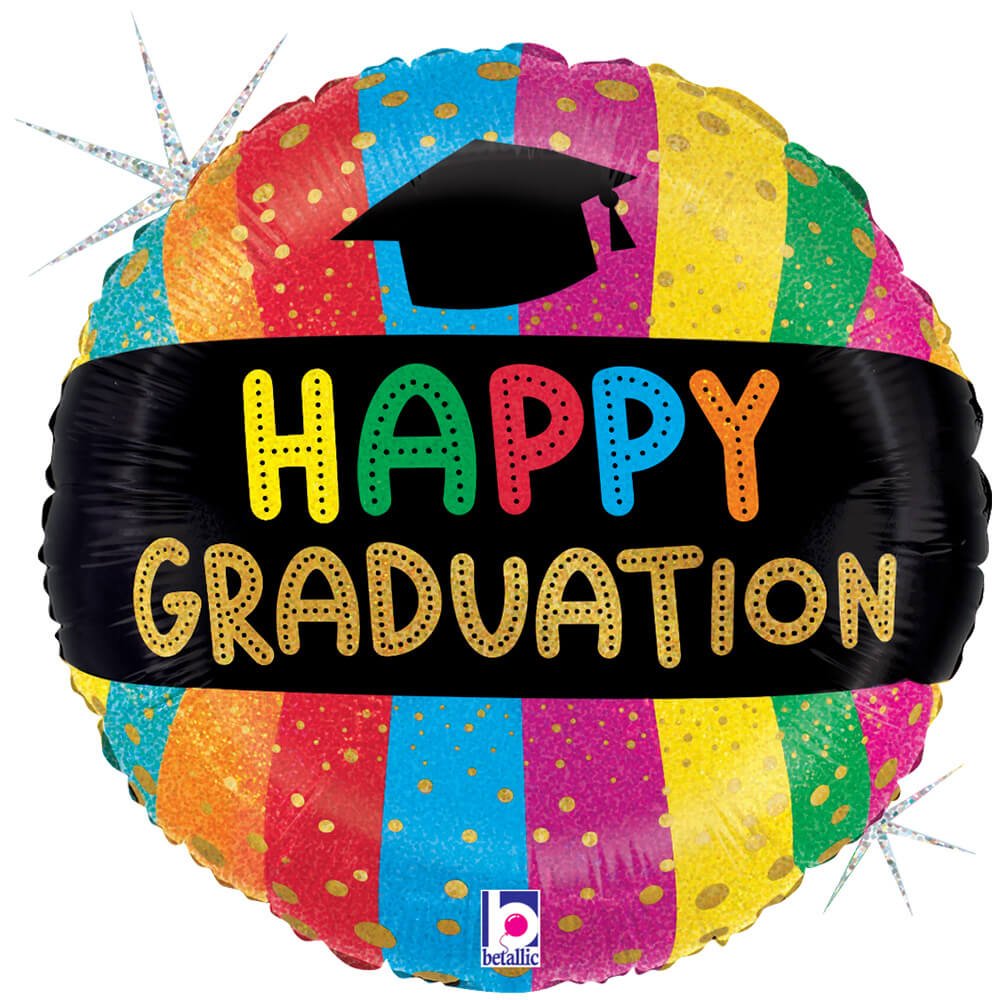 Graduation Foil Balloon 18 Inch Colorful Happy