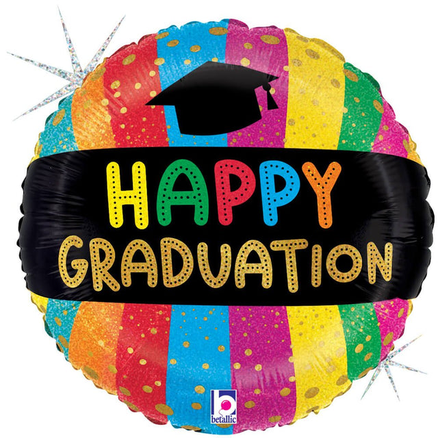 Graduation Foil Balloon 18 Inch Colorful Happy