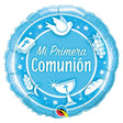 Foil Balloon 18 Inch Communion Azul