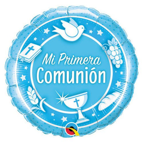 Foil Balloon 18 Inch Communion Azul