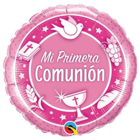 Foil Balloon 18 Inch Communion Rosado