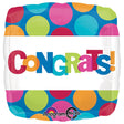 Foil Balloon Congrats Dots 18 Inch