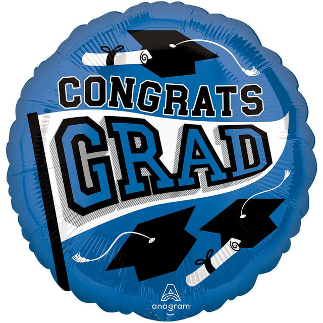 Foil Balloon Congrats Grad Blue