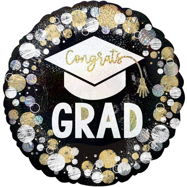 Graduation Foil Balloon Congrats Grad Circles & Dots