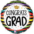Graduation Foil Balloon Congrats Grad Colorful Stripes