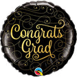 Graduation Foil Balloon 18 Inch Congrats Grad Gold Doodles
