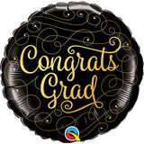 Graduation Foil Balloon 18 Inch Congrats Grad Gold Doodles