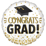 Graduation Foil Balloon Congrats Grad Gold Glitter