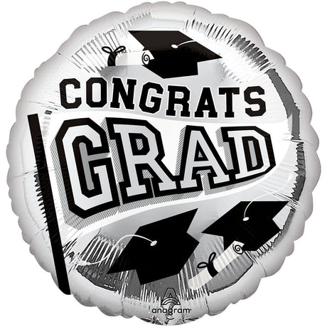 Graduation Foil Balloon Congrats Grad Silver