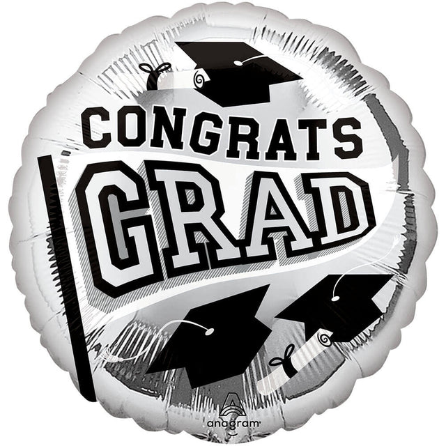 Graduation Foil Balloon Congrats Grad Silver