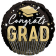 Foil Balloon Congrats Grad Stripes & Stars