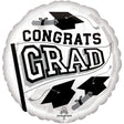 Foil Balloon Congrats Grad White 18 Inch