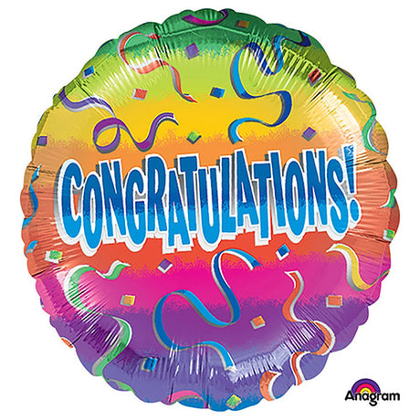 Foil Balloon Congrats Rainbow 18 Inch