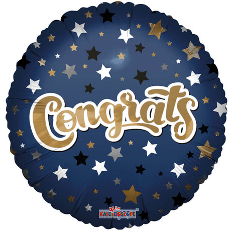 Graduation Foil Balloon 18 Inch Congrats Stars Matte