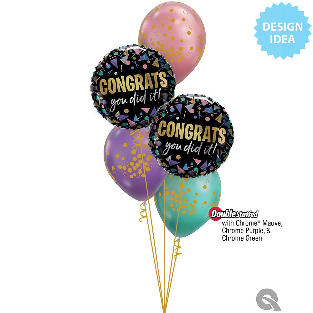 Foil Balloon Congrats You Did It Metallic