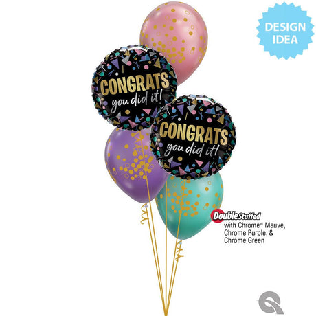Foil Balloon Congrats You Did It Metallic