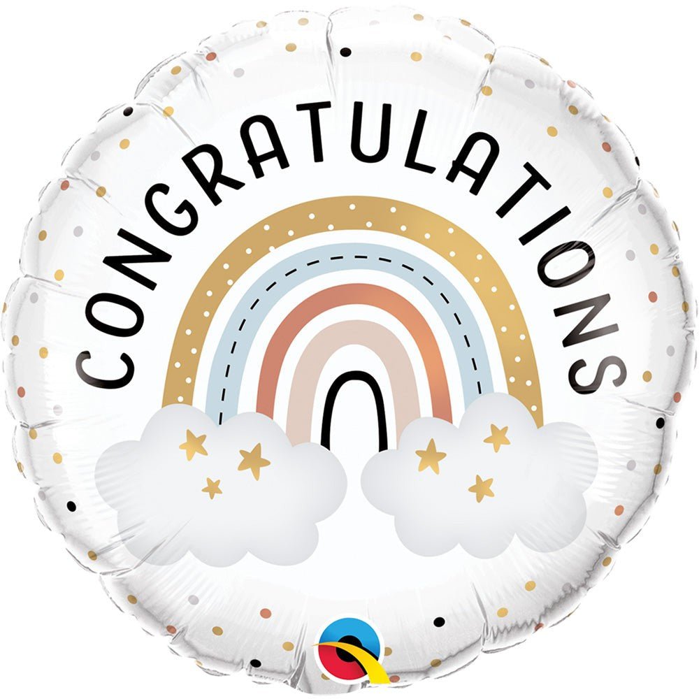 Foil Balloon Congratulations Boho Rainbow 18 Inch