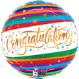 Foil Balloon Congratulations Fun Stripes 18 Inch