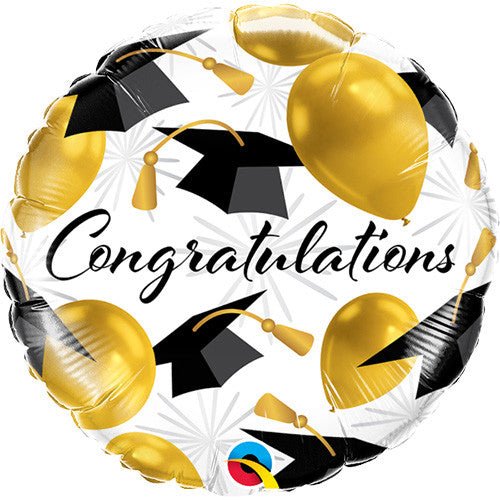 Graduation Foil Balloon Congratulations Gold 18 Inch