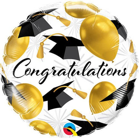 Graduation Foil Balloon Congratulations Gold 18 Inch