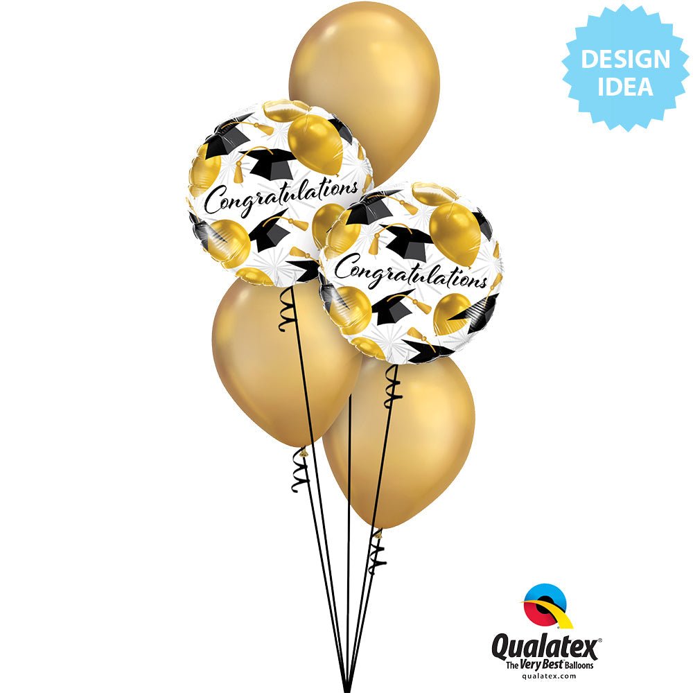 Graduation Foil Balloon Congratulations Gold 18 Inch