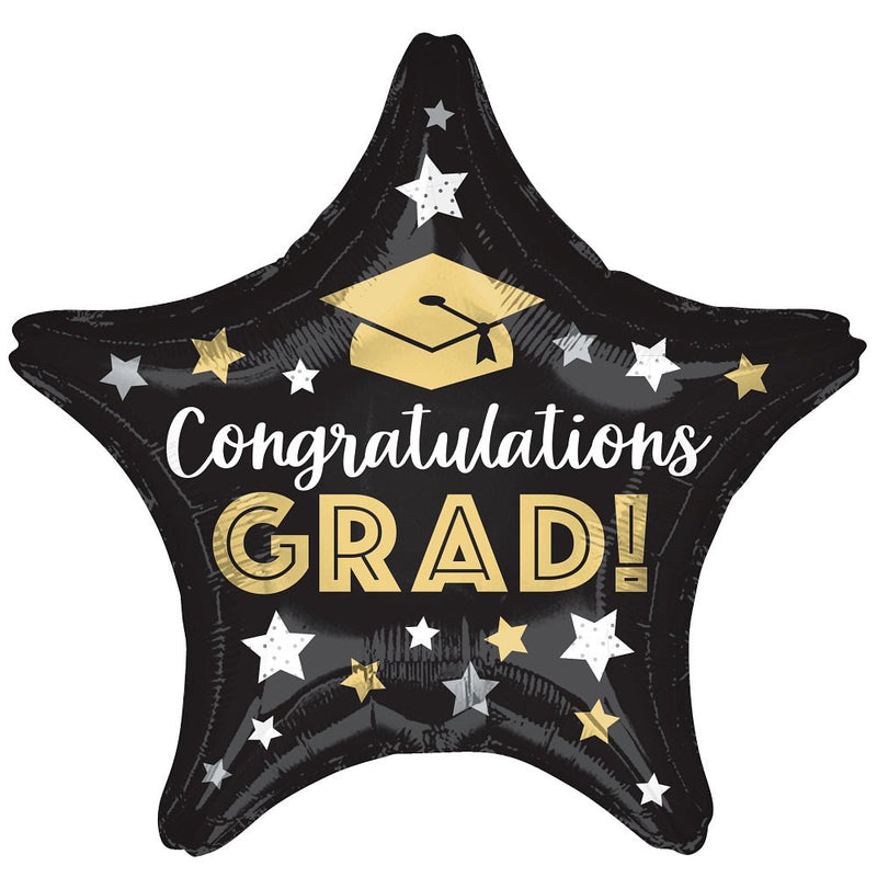 Foil Balloon Congratulations Grad Stars