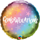 Foil Balloon Congratulations Ombre & Stars 18 Inch