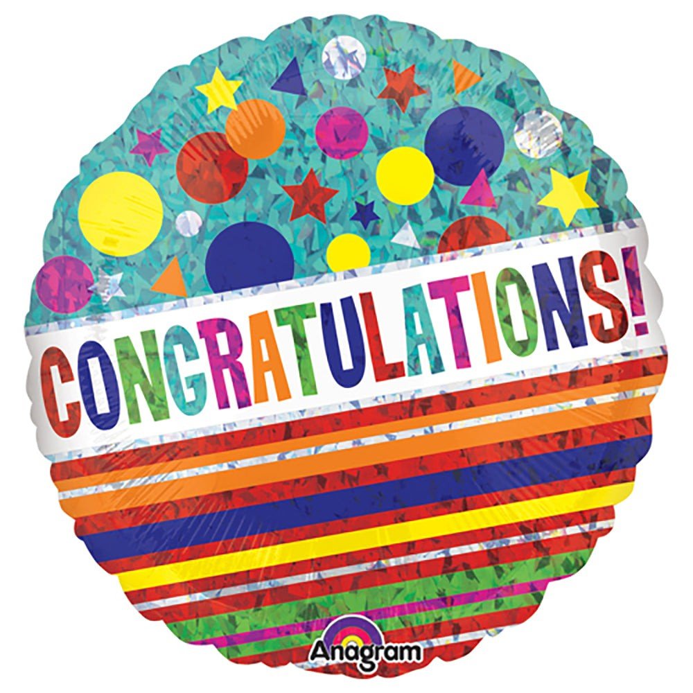 Foil Balloon Congratulations Sparkle 18 Inch