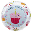 Foil Balloon Cupcake Hearts Birthday