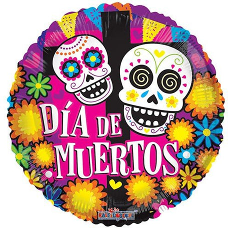 Foil Balloon Dia De Muertos Colorful 18 Inch