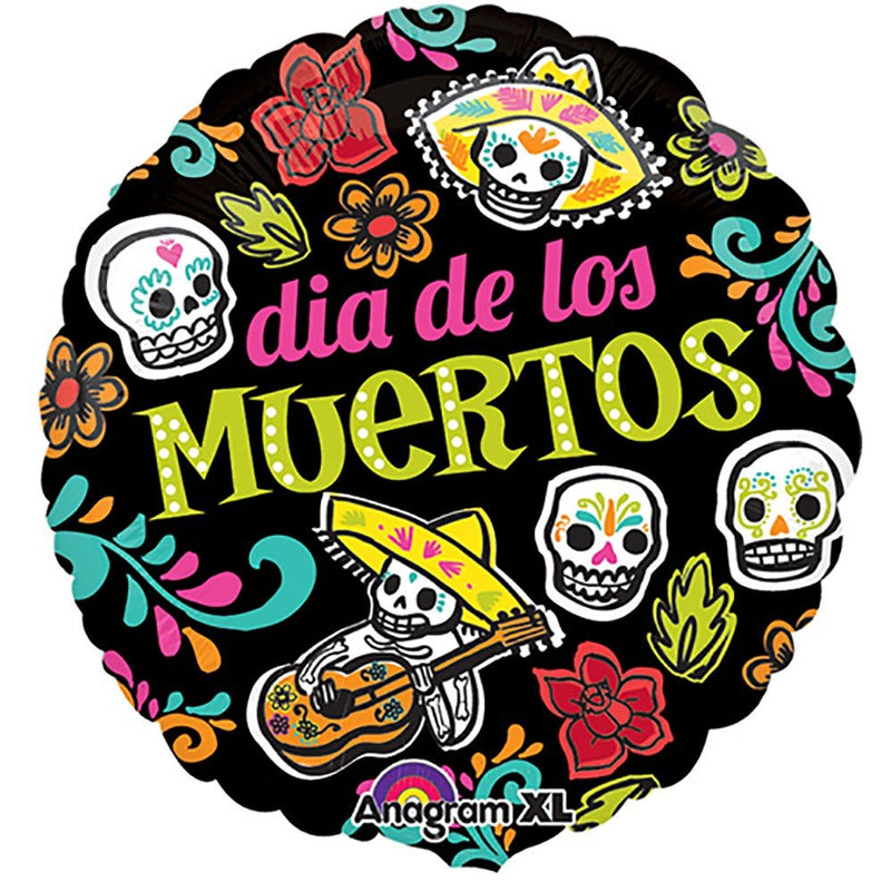 Foil Balloon Dia De Muertos Skulls