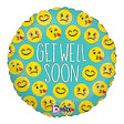 Foil Balloon Emoji Get Well 18 Inch