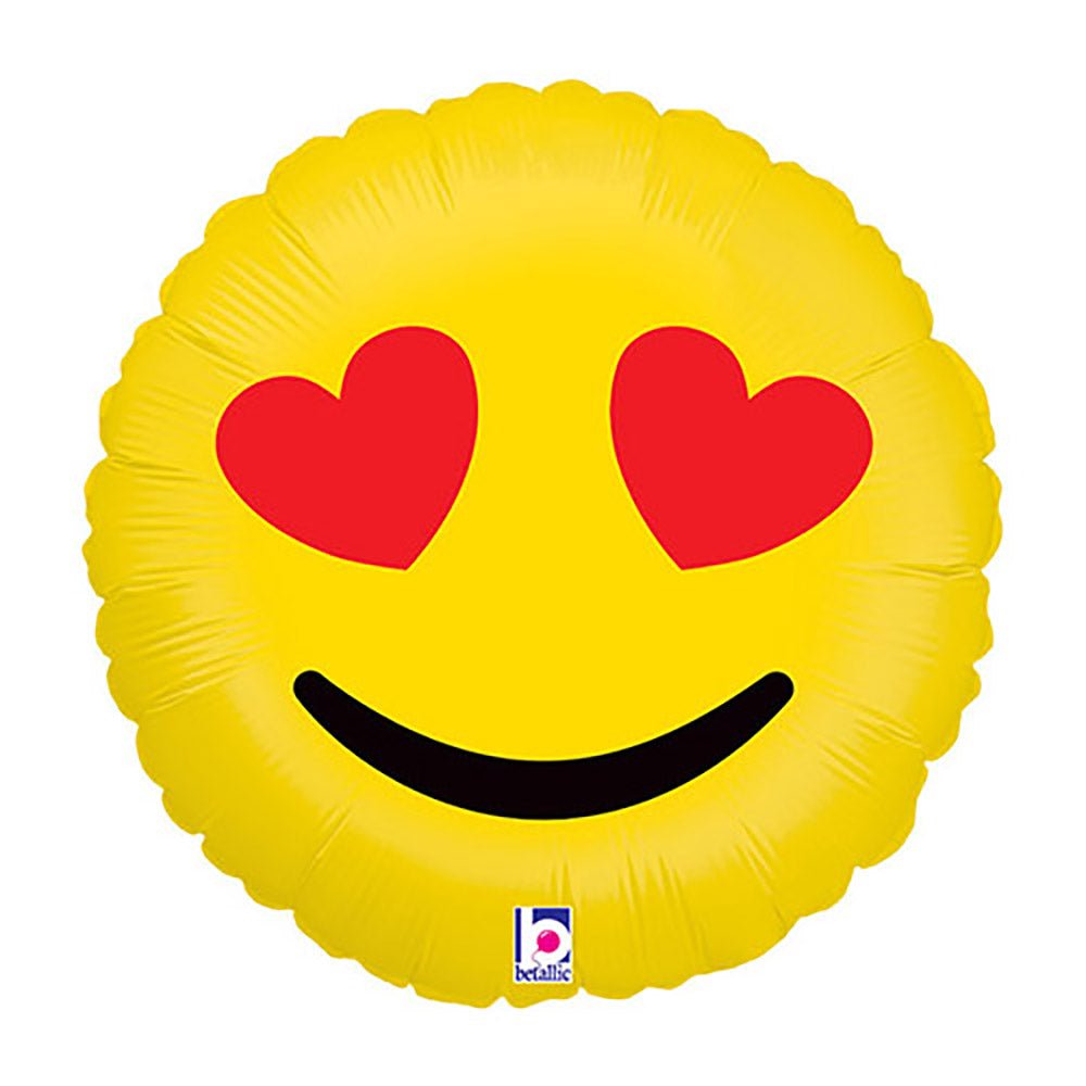 Foil Balloon Emoji Hearts 18 Inch