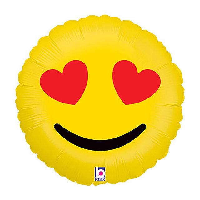 Foil Balloon Emoji Hearts 18 Inch