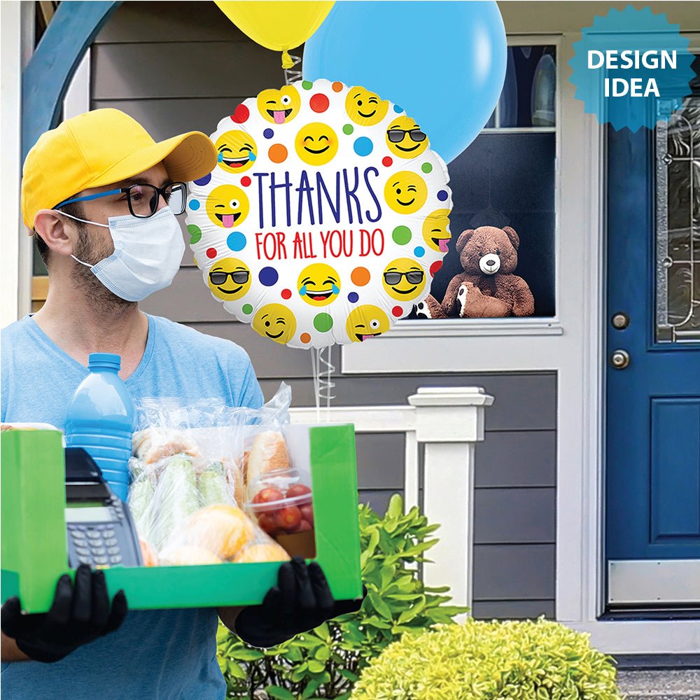 Emoji Thanks Foil Balloon