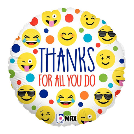 Emoji Thanks Foil Balloon