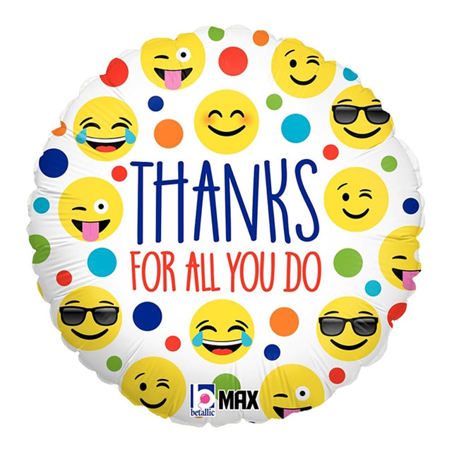 Emoji Thanks Foil Balloon