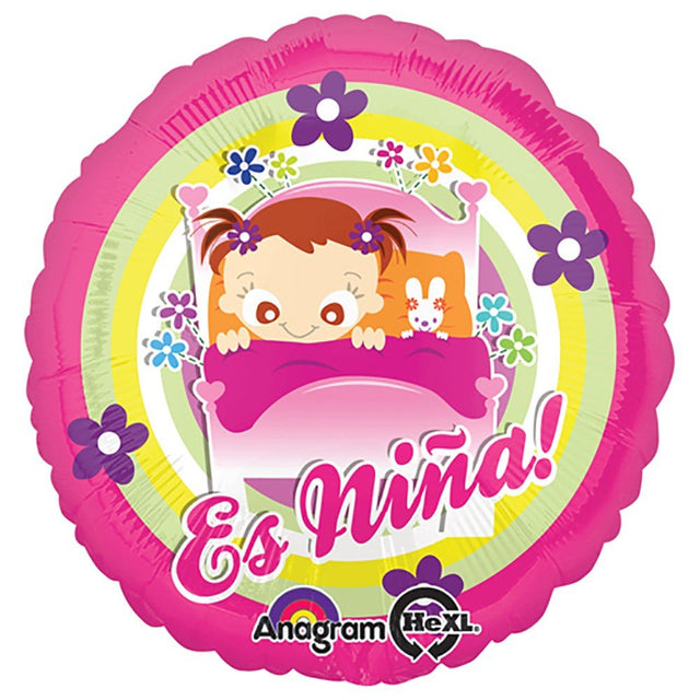 Foil Balloon Baby Girl In Bed 18 Inch