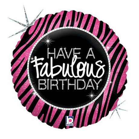 Foil Balloon Fabulous Zebra Birthday
