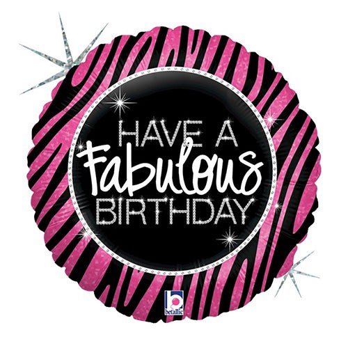 Foil Balloon Fabulous Zebra Birthday