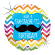 Foil Balloon 18 Inch Fan-Stache-Tic Birthday