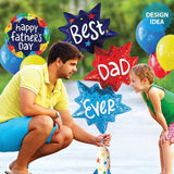 Father's Day Foil Balloon 18 Inch Bursting Colors