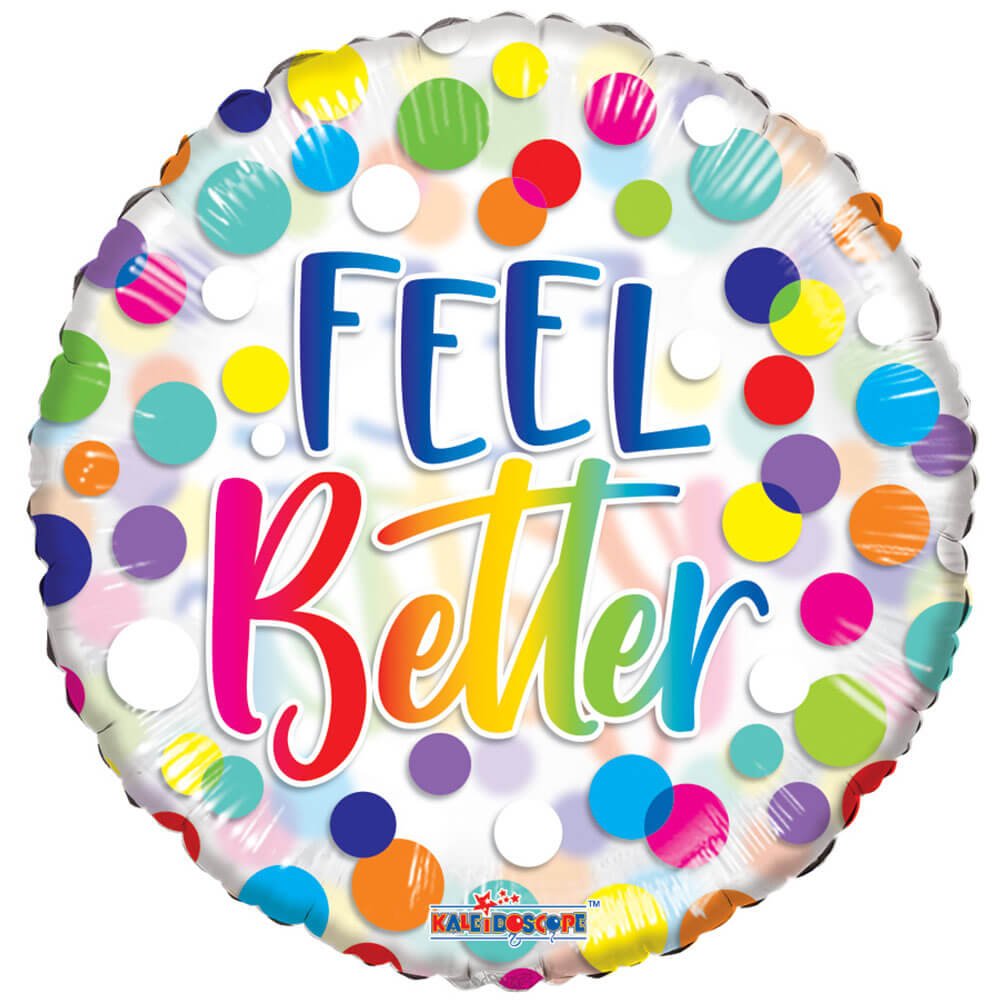 Foil Balloon Feel Better Dots Clear View