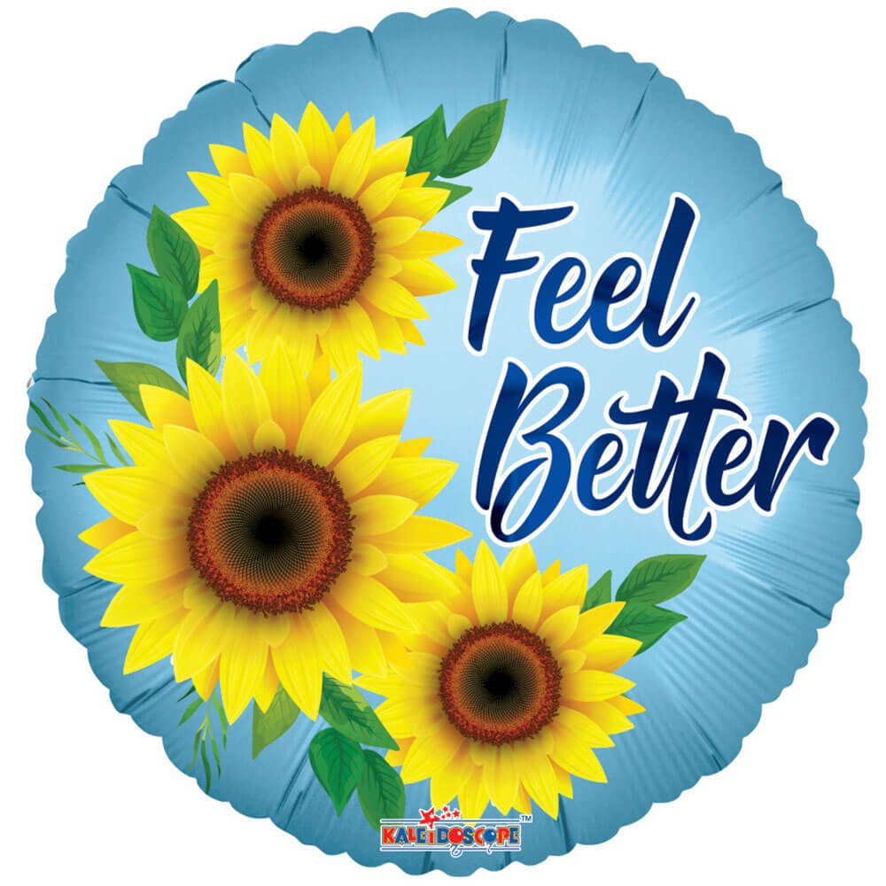 Foil Balloon Feel Better Sunflowers Matte