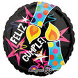 Foil Balloon Feliz Cumple Candles and Stars 18 Inch