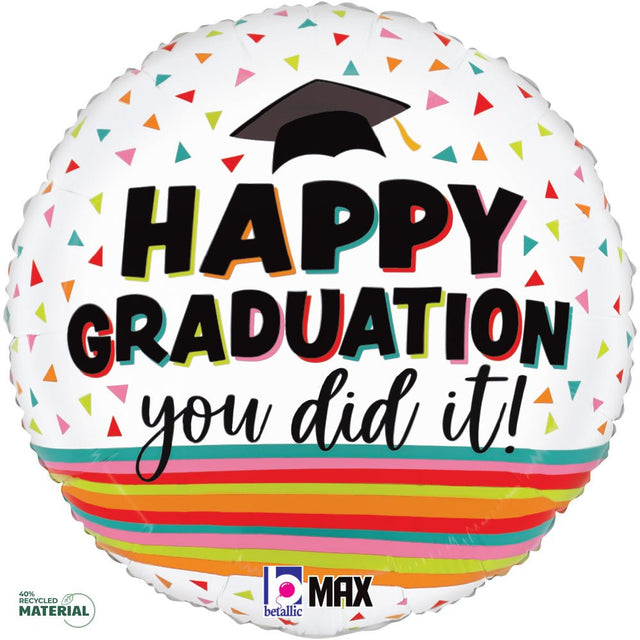 Graduation Foil Balloon 18 Inch Festive