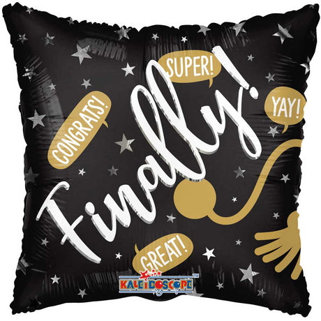 Graduation Foil Balloon 18 Inch Finally Grad Metallic