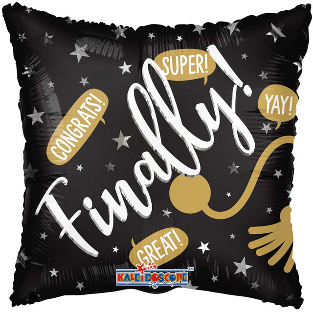 Graduation Foil Balloon 18 Inch Finally Grad Metallic