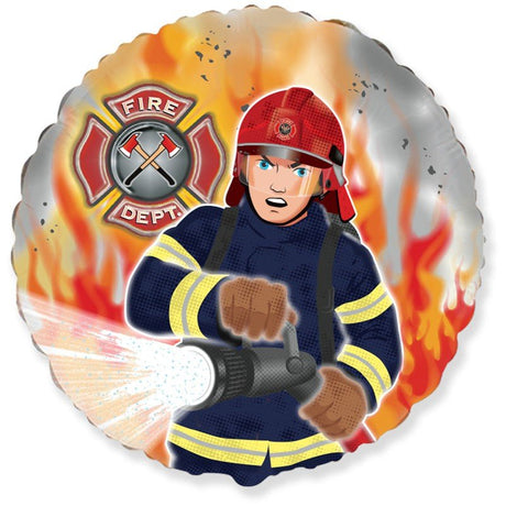 Fire Dept Fireman Foil Balloon